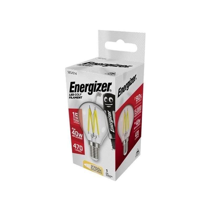 Energizer® LED SES (E14) Golf Filament Non-Dimmable Bulb, Warm White 470 lm 4W Energizer® - RockBottom Northamptin