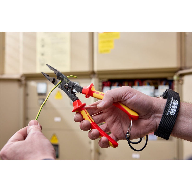 Draper XP1000 VDE Tethered 8-in-1 Electricians Pliers, 215mm Draper - Town Tools
