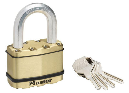 Master Lock Excell™ Brass Finish 64mm Padlock 5-Pin - 38mm Shackle Master Lock - RockBottom Northampton