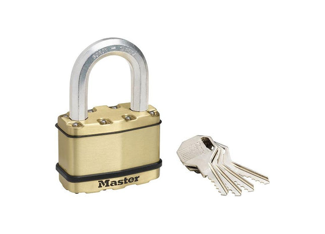 Master Lock Excell™ Brass Finish 64mm Padlock 5-Pin - 38mm Shackle Master Lock - RockBottom Northampton