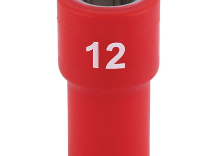 Draper Fully Insulated VDE Socket, 1/4" Sq. Dr., 12mm 31490 Draper - Town Tools 