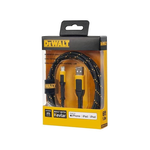 Dewalt Telecoms USB A to Lightning® Reinforced Charging Cable 1.8m (6ft) DEWALT Telecoms - RockBottom Northampton