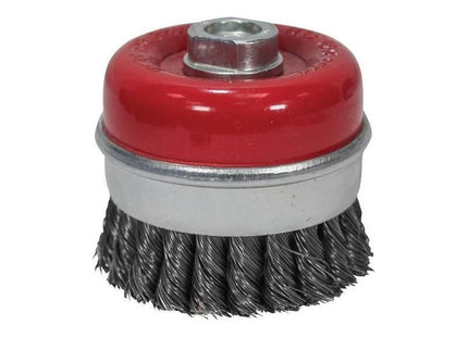 Faithfull Wire Cup Brush Twist Knot 80mm M14x2, 0.50mm Steel Wire Faithfull - RockBottom Northampton