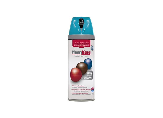 Plastikote Twist & Spray Gloss Mediterranean Blue 400ml PlastiKote - RockBottom Nothampton