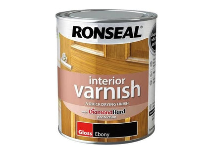 Ronseal Interior Varnish Quick Dry Gloss Ebony 750ml Ronseal - RockBottom Nothampton