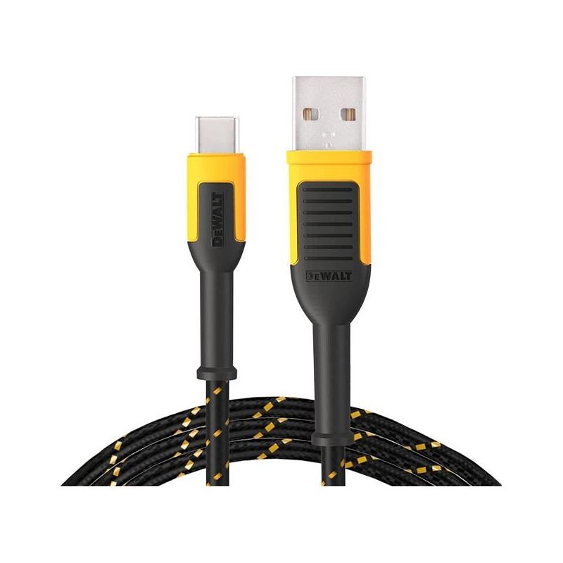 Dewalt Telecoms USB A to USB C Reinforced Charging Cable 1.2m (4ft) DEWALT Telecoms - RockBottom Northampton