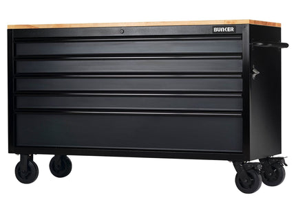 Draper Bunker 5 Drawer Workbench Roller Tool Cabinet, 61", Grey Draper - Town Tools