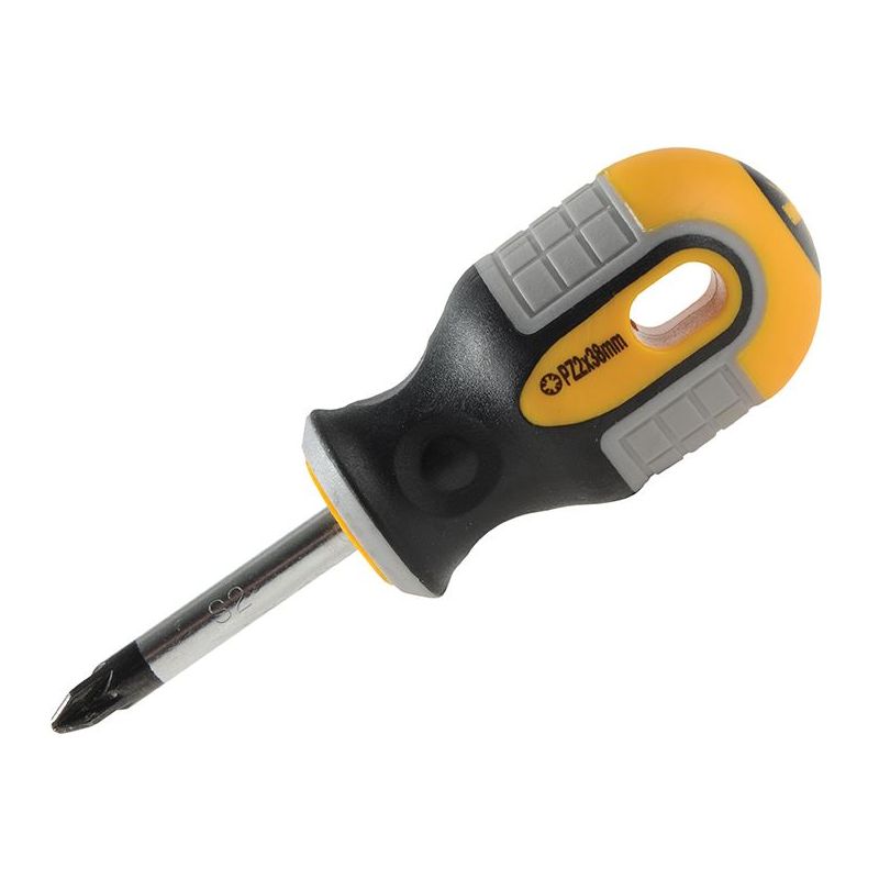 Roughneck Stubby Screwdriver Pozidriv Tip PZ2 x 38mm Roughneck - RockBottom Nothampton