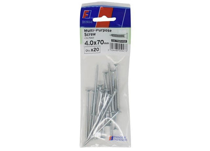 ForgeFix Multi-Purpose Pozi Screw CSK ST ZP 4.0 x 70mm ForgePack 20 ForgeFix - RockBottom Northampton