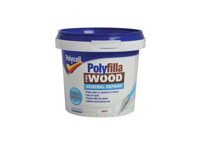 Polycell Polyfilla for Wood General Repairs White Tub 380g Polycell - RockBottom Nothampton