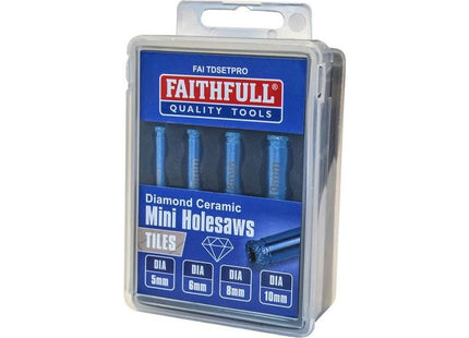 Faithfull Diamond Ceramic Mini Holesaw Set, 4 Piece Faithfull - RockBottom Northampton