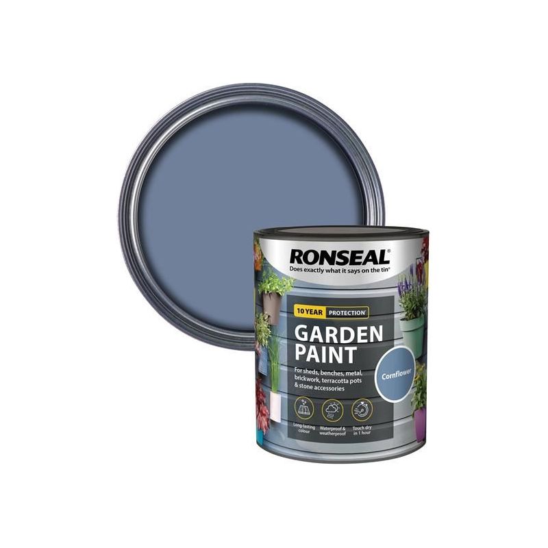 Ronseal Garden Paint Cornflower 750ml Ronseal - RockBottom Nothampton