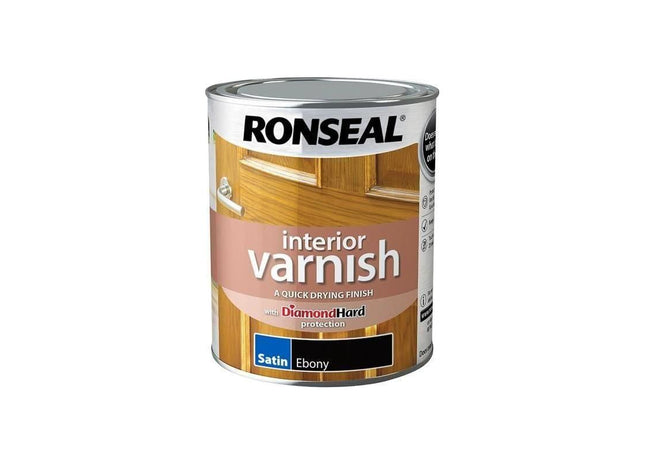 Ronseal Interior Varnish Quick Dry Satin Ebony 750ml Ronseal - RockBottom Nothampton