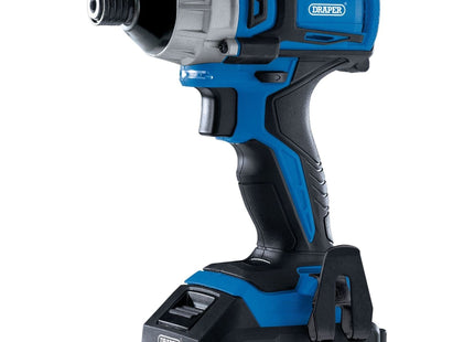 Draper D20 20V Brushless Impact Driver, 1/4" Hex, 180Nm, 2 x 2.0Ah Batteries, 1 Draper - Town Tools 