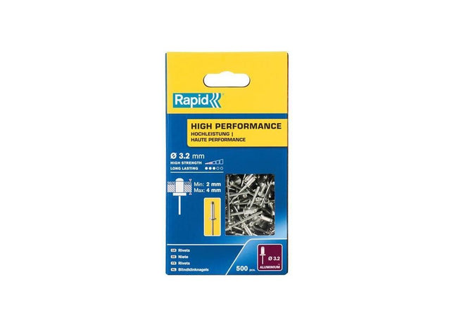 Rapid High Performance Rivets 3.2 x 8mm (Box 500) Rapid - RockBottom Nothampton