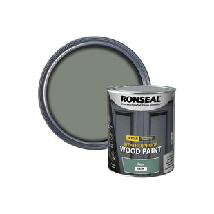 Ronseal 10 Year Weatherproof Wood Paint Sage Satin 750ml Ronseal - RockBottom Nothampton