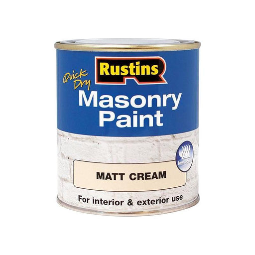 Rustins Quick Dry Masonry Paint Matt Cream 250ml Rustins - RockBottom Nothampton