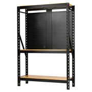 Bunker 17 Piece Modular 3 Tier Racking with Hardwood Shelving and Pegboards, 1500mm Draper - Town Tools