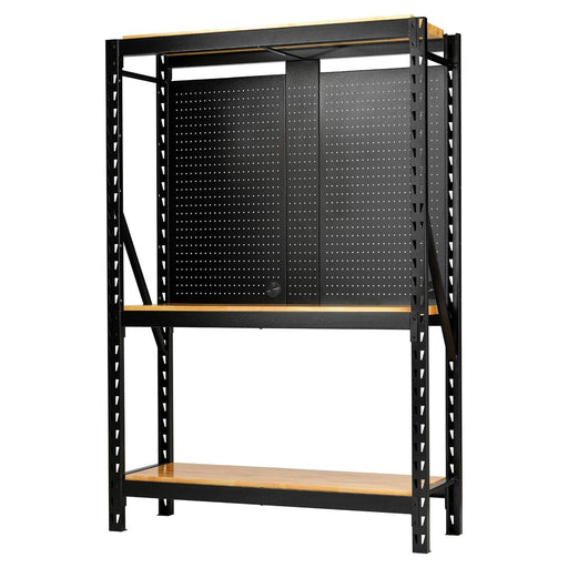 Bunker 17 Piece Modular 3 Tier Racking with Hardwood Shelving and Pegboards, 1500mm Draper - Town Tools