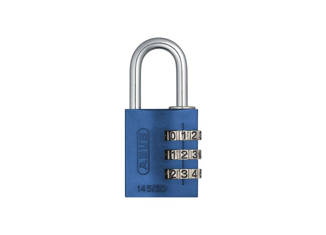 Abus Mechanical 145/30 30mm Aluminium Combination Padlock Blue 46577 ABUS Mechanical - RockBottom Northampton 