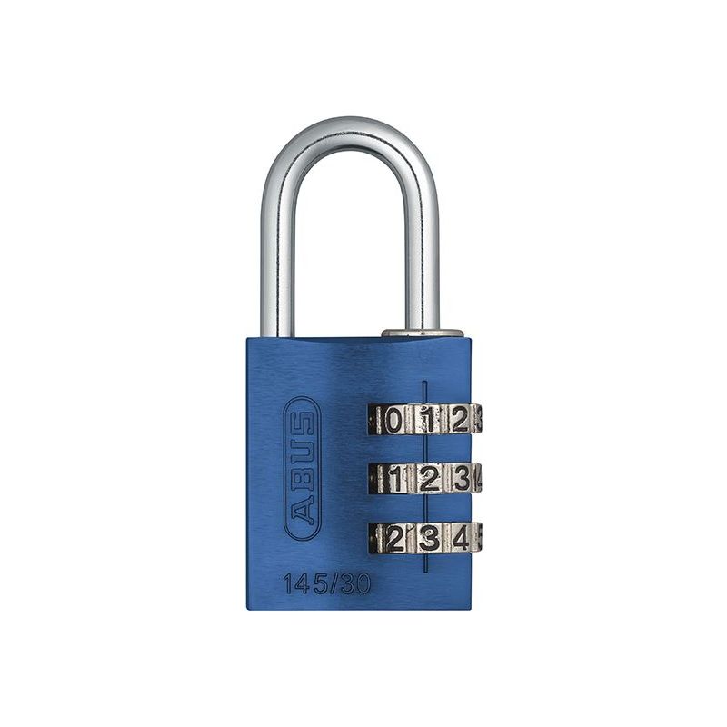Abus Mechanical 145/30 30mm Aluminium Combination Padlock Blue 46577 ABUS Mechanical - RockBottom Northampton 