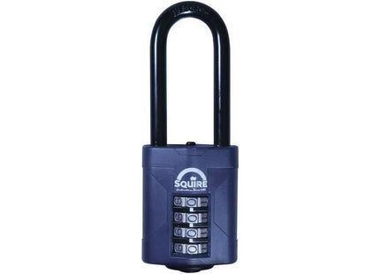 Squire CP50/2.5 Combination Padlock 4-Wheel 50mm Extra Long Shackle 63.5mm Squire - RockBottom Nothampton