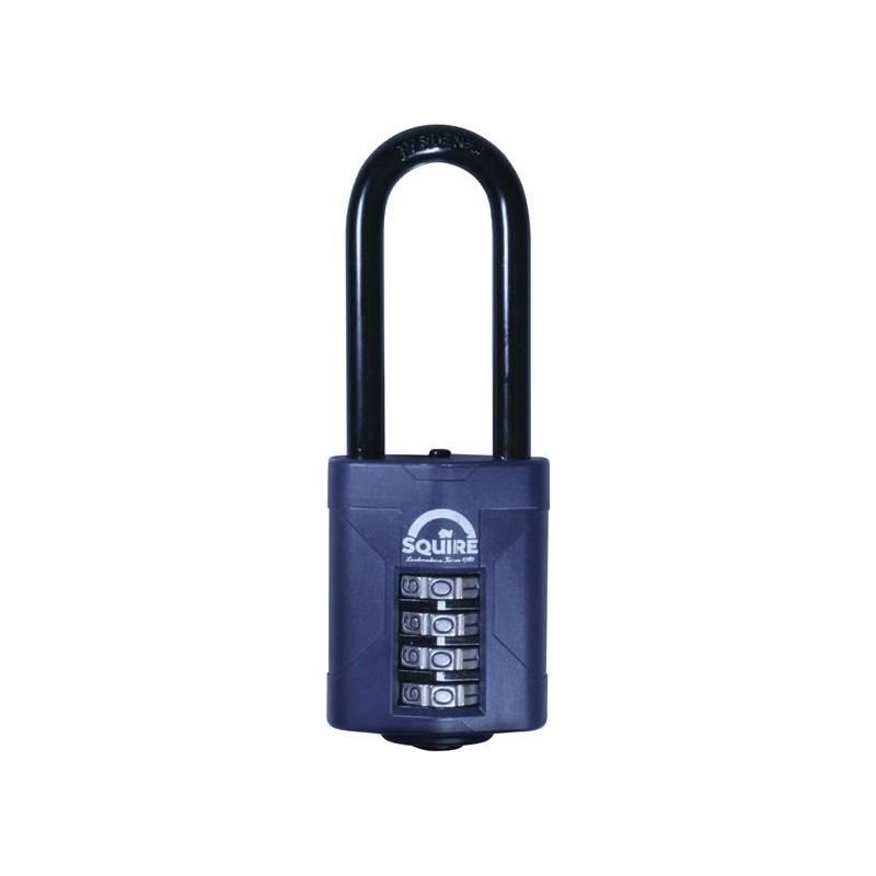 Squire CP50/2.5 Combination Padlock 4-Wheel 50mm Extra Long Shackle 63.5mm Squire - RockBottom Nothampton
