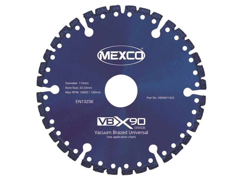 MEXCO VBX90 Grade Universal Diamond Blade 115 x 22mm MEXCO - RockBottom Northampton