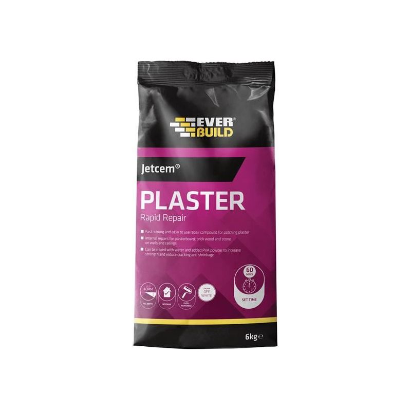 Everbuild Sika Jetcem Quick Set Patching Plaster (Single 6kg Pack) Everbuild Sika - RockBottom Northamptin