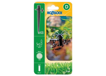 Hozelock 2788 End of Line Adjustable Mini Sprinkler on Stake 4mm (Pack 12) Hozelock - RockBottom Northampton