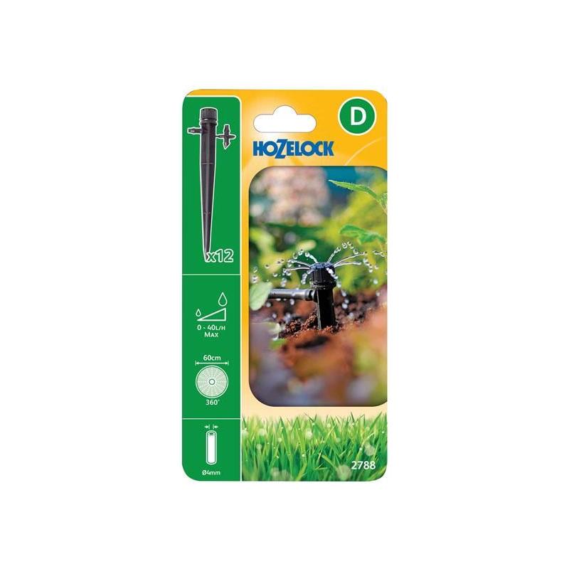 Hozelock 2788 End of Line Adjustable Mini Sprinkler on Stake 4mm (Pack 12) Hozelock - RockBottom Northampton