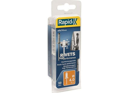 Rapid High Performance Rivets 4 x 14mm Blister of 50 Rapid - RockBottom Nothampton