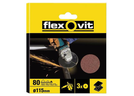 Flexovit Aluminium Oxide Fibre Disc 115mm Medium 50G (Pack 3) Flexovit - RockBottom Northampton