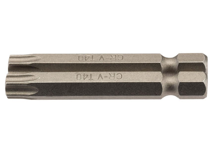 Draper TX-STAR Insert Bit, 1/4" Hex, 50mm Long, T40 (Pack of 2) Draper - Town Tools 