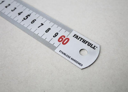 Faithfull Matt Silver Measuring Rule 600mm Faithfull - RockBottom Northampton