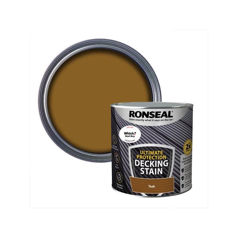 Ronseal Ultimate Protection Decking Stain Rich Teak 2.5 litre Ronseal - RockBottom Nothampton