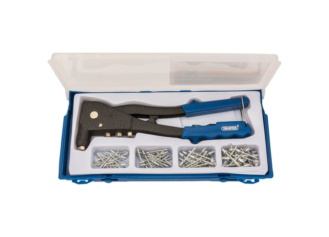 Draper Hand Riveter Kit for Aluminium Rivets, 1 x Case 27843 Draper - Town Tools 