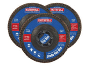 Faithfull Zirconia Abrasive Jumbo Flap Disc 115 x 22mm 120 Grit (3 Pack) Faithfull - RockBottom Northampton