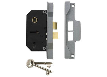 Union 2242 2 Lever Mortice Rebated Sashlock Silver Enamel 65.5mm 2.5in Visi UNION - RockBottom Northampton