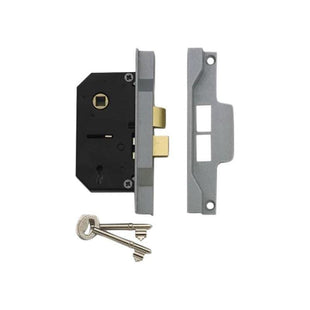 Union 2242 2 Lever Mortice Rebated Sashlock Silver Enamel 65.5mm 2.5in Visi UNION - RockBottom Northampton