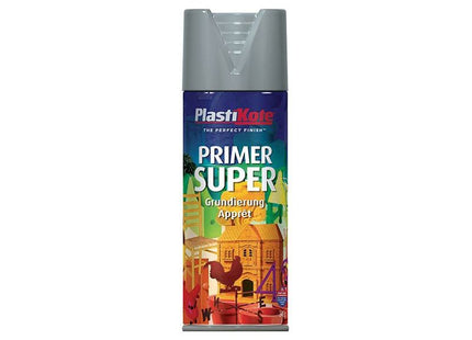 Plastikote Super Spray Primer Grey 400ml PlastiKote - RockBottom Nothampton