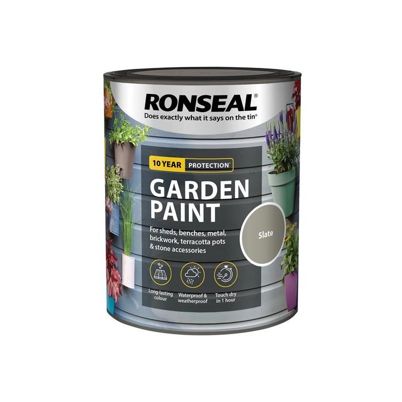 Ronseal Garden Paint Slate 750ml Ronseal - RockBottom Nothampton