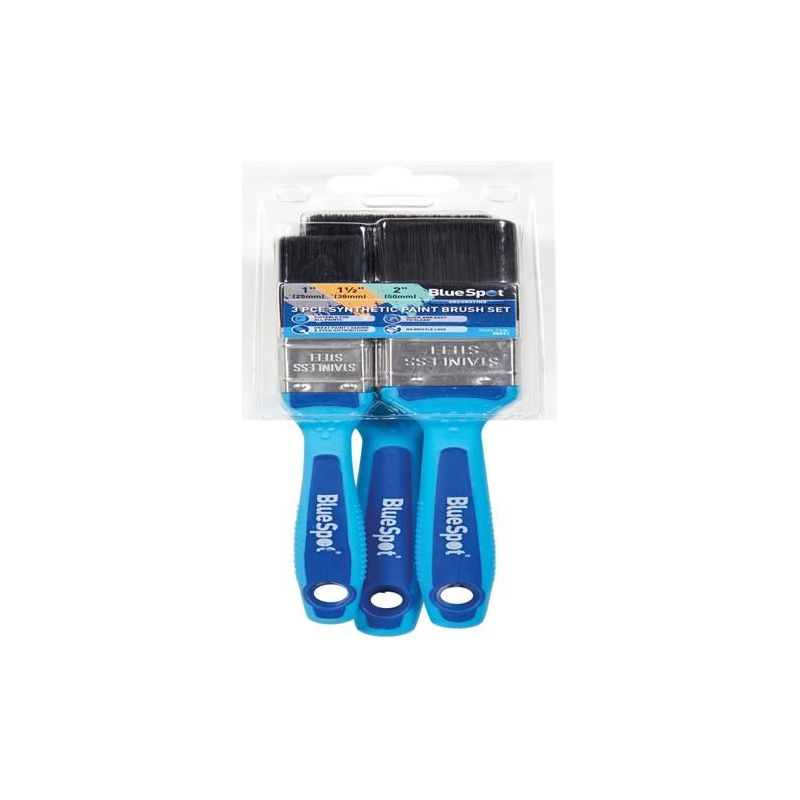 Bluespot Tools Soft Grip Synthetic Paint Brush Set, 3 Piece BlueSpot Tools - RockBottom Northampton