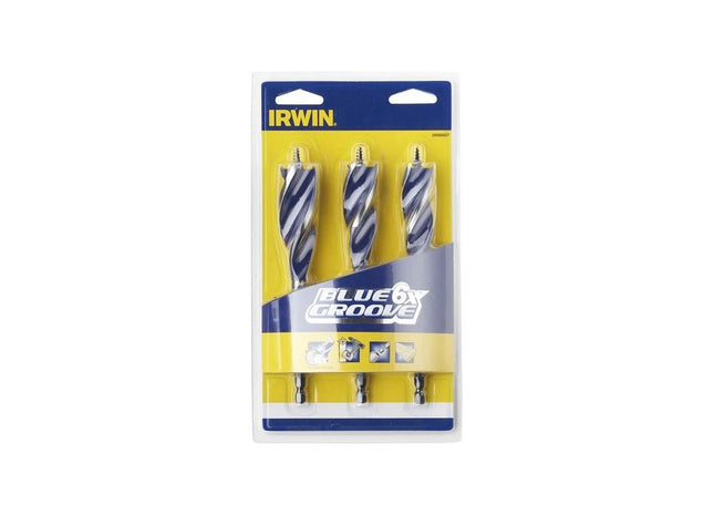 Irwin® Blue Groove 6X Wood Drill Bit Set, 3 Piece IRWIN® - RockBottom Northampton