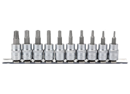 Draper TX-STAR Security Socket Bit Set, 3/8" Sq. Dr., 48mm (10 Piece) Draper - Town Tools
