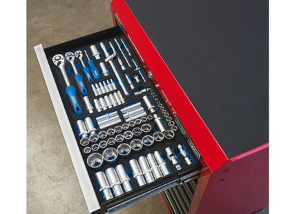 Draper Socket Set in Full Drawer EVA Insert Tray, 1/4", 3/8", and 1/2" (84 Piece Draper - Town Tools 
