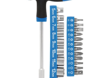 Draper T-Handle Screwdriver, Socket and Bit Set, 1/4" Sq. Dr. (22 Piece) Draper - Town Tools