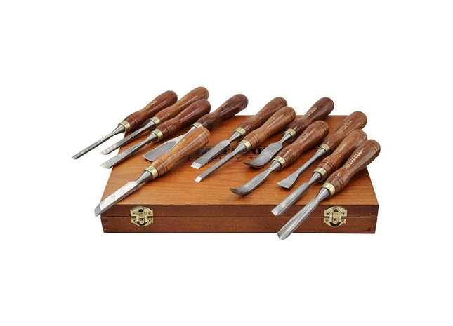 Faithfull Wood Carving Chisels Set in Case, 12 Piece Faithfull - RockBottom Northampton