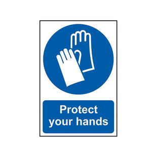 Scan Protect Your Hands - PVC Sign 200 x 300mm Scan - RockBottom Nothampton