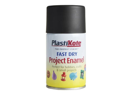 Plastikote Fast Dry Enamel Aerosol Matt Black 100ml PlastiKote - RockBottom Nothampton